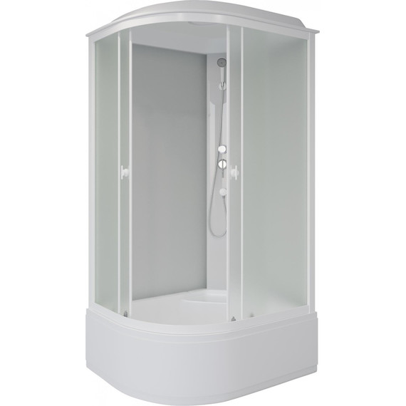 Душевая кабина Niagara Promo P100/80/40R/MT 100x80 см, с высоким поддоном 40см, профиль белый, стекло матовое (безсиликоновая сборка) - фото 3