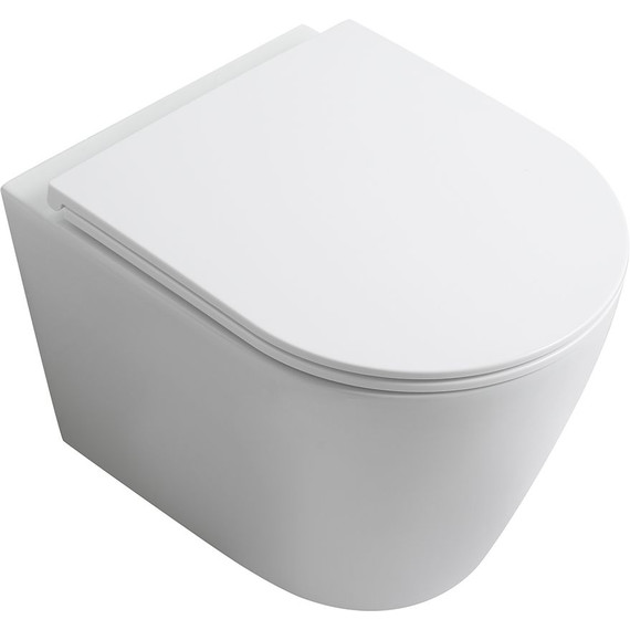 Унитаз подвесной безободковый Veconi Ando VAN-48T (Система смыва торнадо) с тонкой крышкой микролифт - фото 3