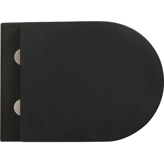 Унитаз подвесной безободковый Veconi Ando VAN-48TB (Система смыва торнадо) с тонкой крышкой микролифт, чёрный матовый - фото 7