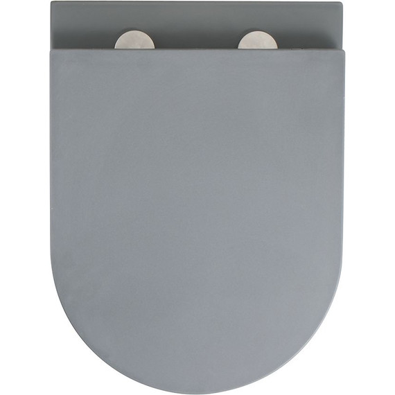 Унитаз подвесной безободковый Veconi Ando VAN-48TGR (Система смыва торнадо) с тонкой крышкой микролифт, серый матовый - фото 3