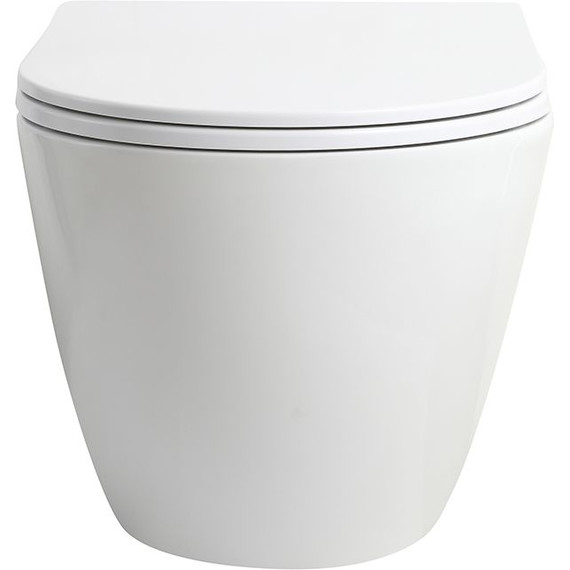 Унитаз подвесной безободковый Veconi Ento VEN-52T (Система смыва торнадо) с тонкой крышкой микролифт - фото 3