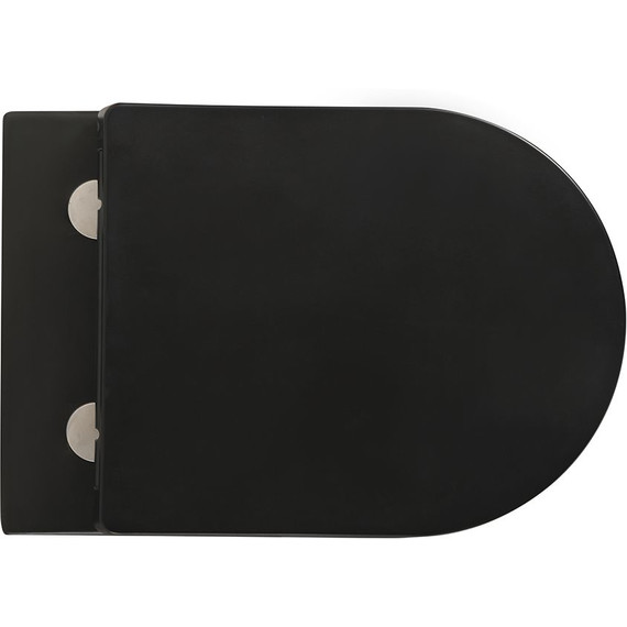 Унитаз подвесной безободковый Veconi Ento VEN-52TB (Система смыва торнадо) с тонкой крышкой микролифт, чёрный матовый - фото 4