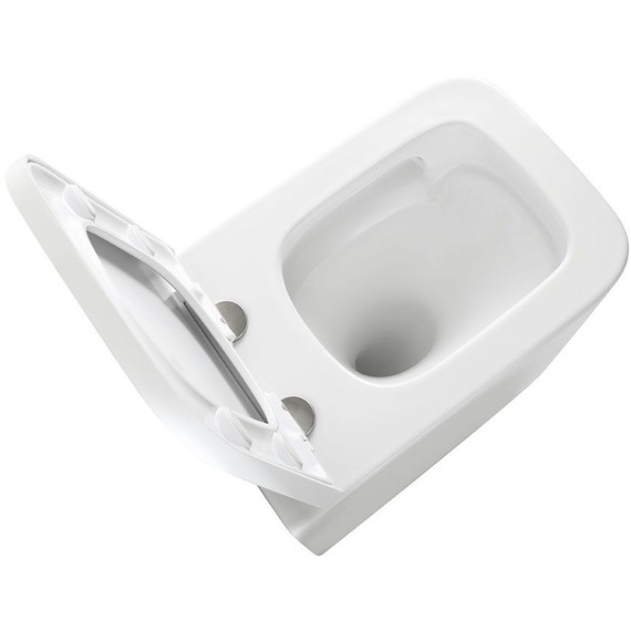 Унитаз подвесной безободковый Veconi Pulo VPU-51T (Система смыва торнадо) с тонкой крышкой микролифт - фото 5