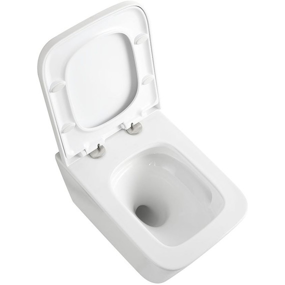 Унитаз подвесной безободковый Veconi Pulo VPU-51T (Система смыва торнадо) с тонкой крышкой микролифт - фото 6