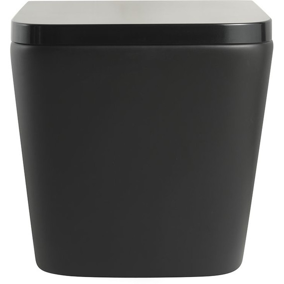 Унитаз подвесной безободковый Veconi Pulo VPU-51TB (Система смыва торнадо) с тонкой крышкой микролифт, чёрный матовый - фото 3