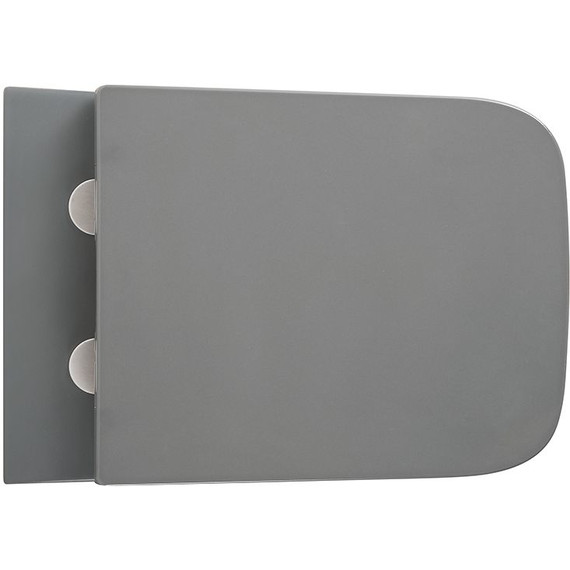 Унитаз подвесной безободковый Veconi Pulo VPU-51TGR (Система смыва торнадо) с тонкой крышкой микролифт, серый матовый - фото 3