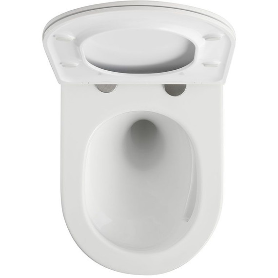 Унитаз подвесной безободковый Veconi Rino VRI-49T (Система смыва торнадо) с тонкой крышкой микролифт - фото 3