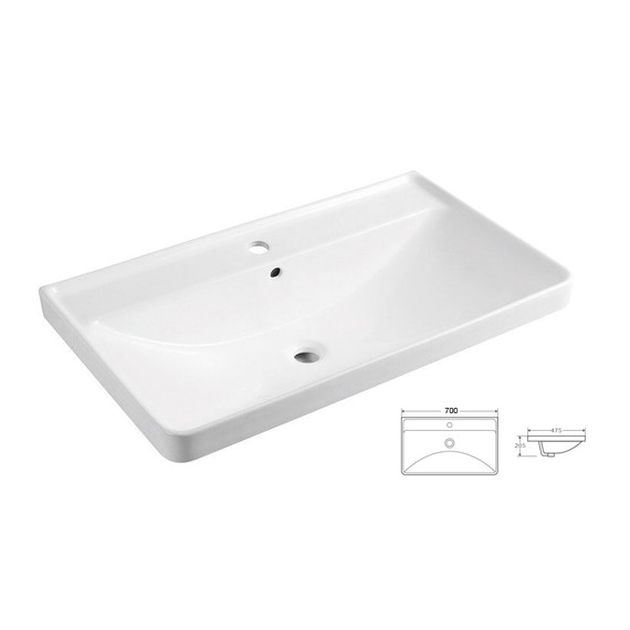 Тумба напольная с раковиной Azario Ника 70 см CS00089990, белый глянцевый - фото 6