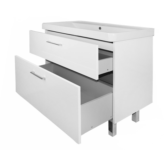 Тумба напольная с раковиной Azario Ника 90 см CS00089956, белый матовый - фото 3