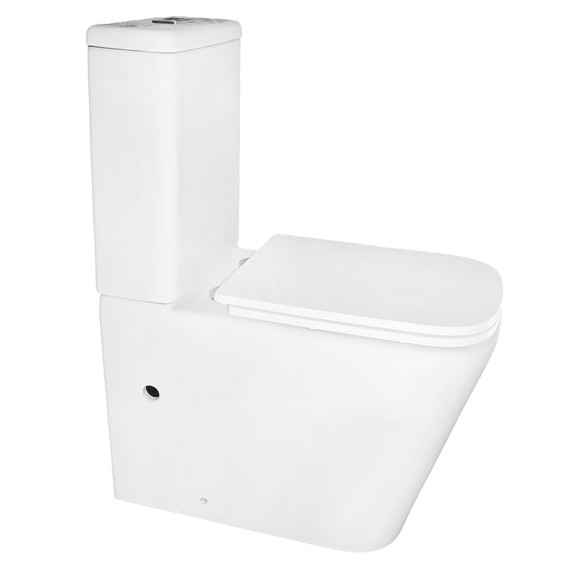 Унитаз-компакт безободковый Azario Etereo AZ-8203 с тонкой крышкой микролифт (Система смыва Торнадо) - фото 2