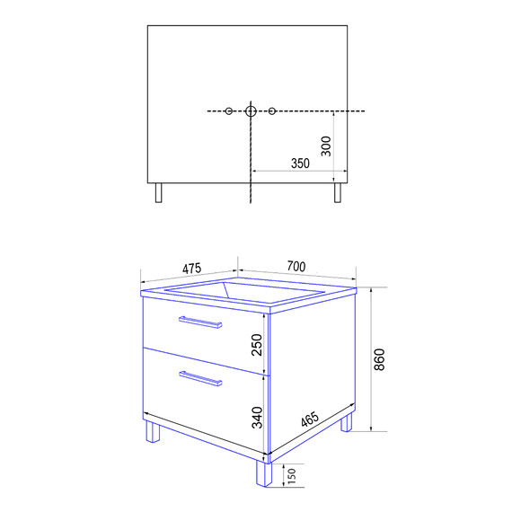 Тумба напольная с раковиной Azario Ника 70 см CS00094407, белый глянцевый - фото 8