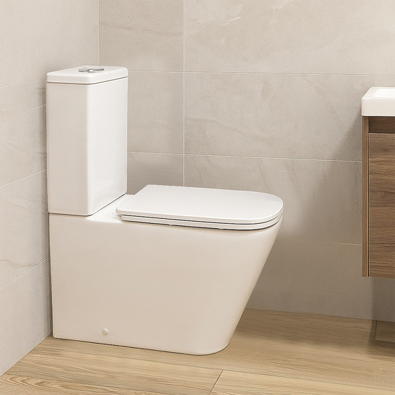 Унитаз-компакт безободковый Azario Etereo AZ-8203 с тонкой крышкой микролифт (Система смыва Торнадо) - фото 17