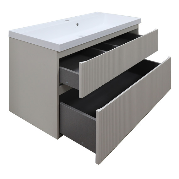 Тумба подвесная с раковиной Azario Viola 100 см CS00097150, бежевый - фото 4