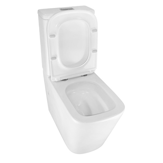 Унитаз-компакт безободковый Azario Etereo AZ-8203 с тонкой крышкой микролифт (Система смыва Торнадо) - фото 5