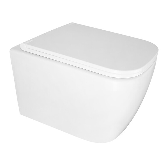 Унитаз подвесной безободковый Azario Legenda AZ-2305-AS с тонкой крышкой микролифт (Система смыва Торнадо) - фото 2