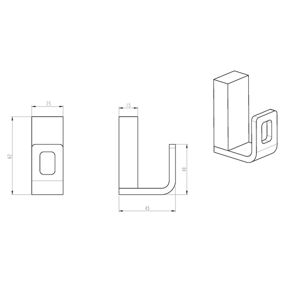 Крючок Boheme Q 10946-BR, цвет бронза - фото 2
