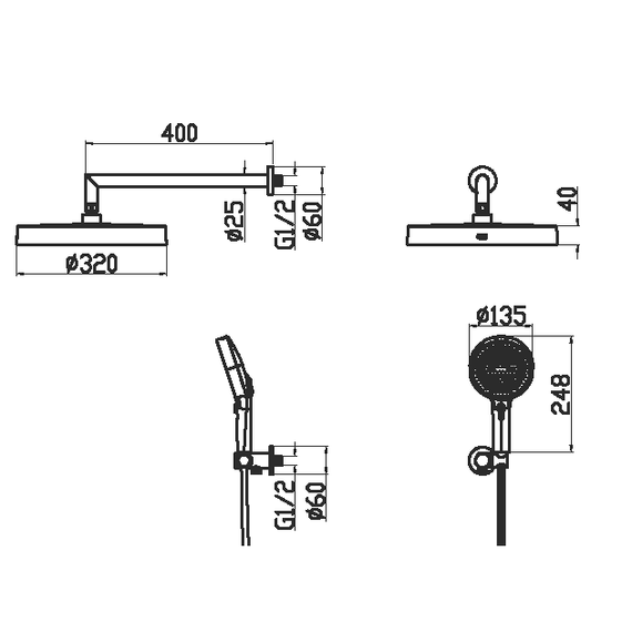 Душевая система для душа Boheme Cell 427-CR + 135-2-CR (со скрытой частью) - фото 3