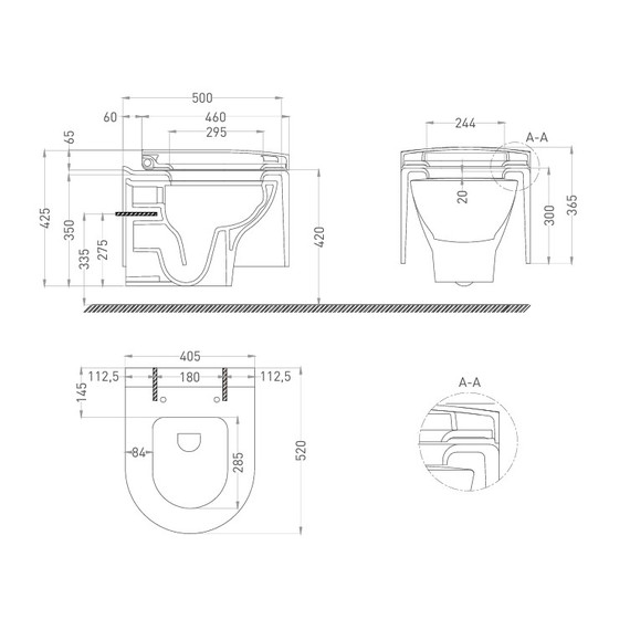 Унитаз подвесной безободковый Salini Gemelli 240121KSMF с крышкой микролифт (S-Stone) RAL полностью - фото 10