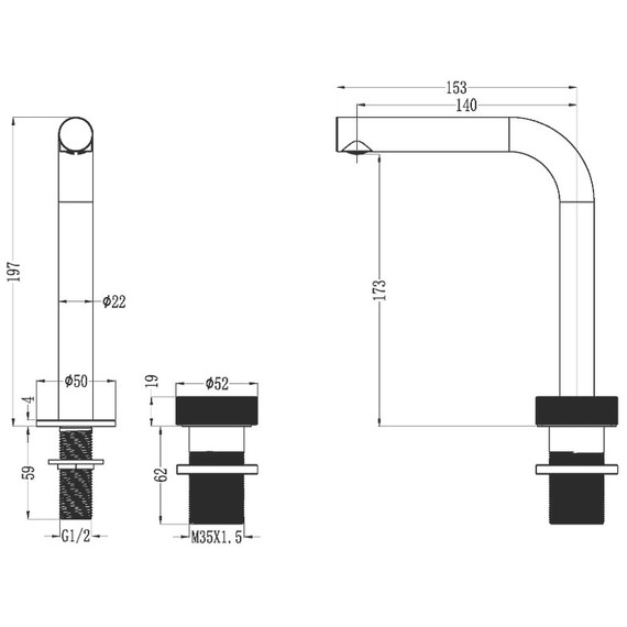 Смеситель для раковины Boheme Tech 158-SGM, оружейная сталь - фото 2