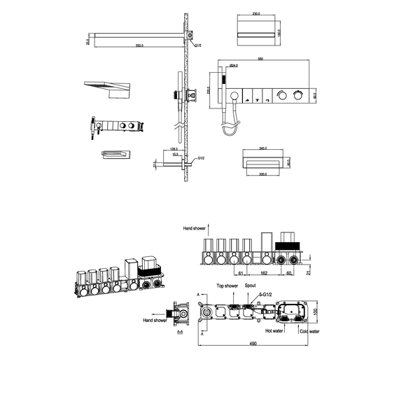 Душевая система для ванны с термостатом Boheme Zodiac 133-2-MW, белый матовый - фото 2