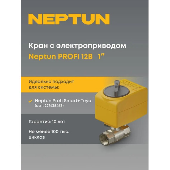 Кран шаровый с электроприводом Neptun PROFI 12В 1 Нептун 100035656700 - фото 3