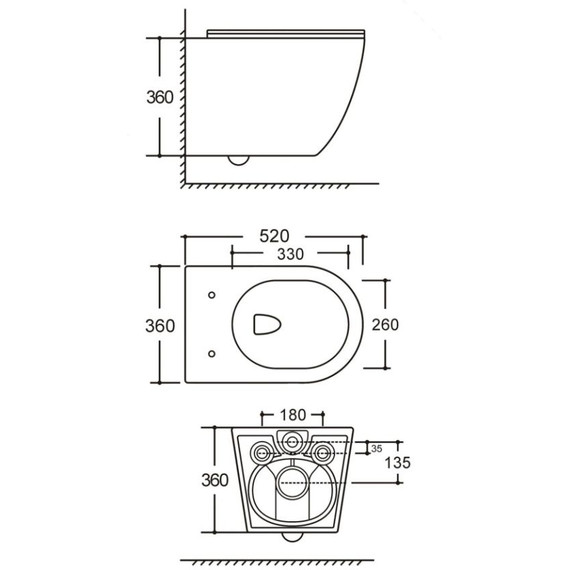 Инсталляция с подвесным безободковым унитазом AN Navi сиденье микролифт, крепление (система смыва Торнадо) - фото 21