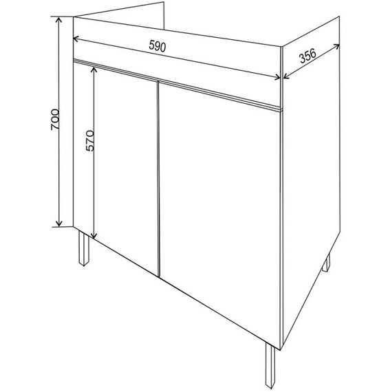Тумба напольная с раковиной AN Сабина 60H 60 см, белый - фото 11