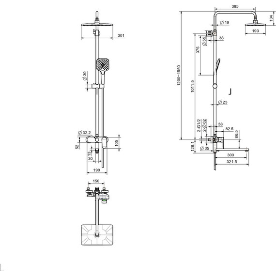 Душевая стойка Aquatek Ника AQ2840BGM, оружейная сталь - фото 10
