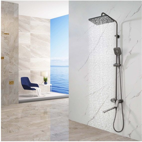 Душевая стойка Aquatek Ника AQ2840BGM, оружейная сталь - фото 6