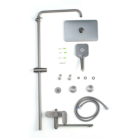 Душевая стойка Aquatek Ника AQ2840BGM, оружейная сталь - фото 9