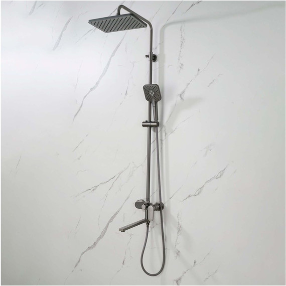 Душевая стойка Aquatek Ника AQ2840BGM, оружейная сталь - фото 7