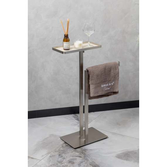 Стойка с полотенцедержателем и полкой Boheme 10952-NB, цвет никель - фото 2