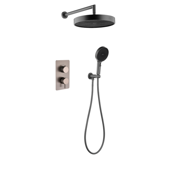 Душевая система для душа Boheme Cell 427-GM + 135-2-GM (со скрытой частью) графит - фото 
