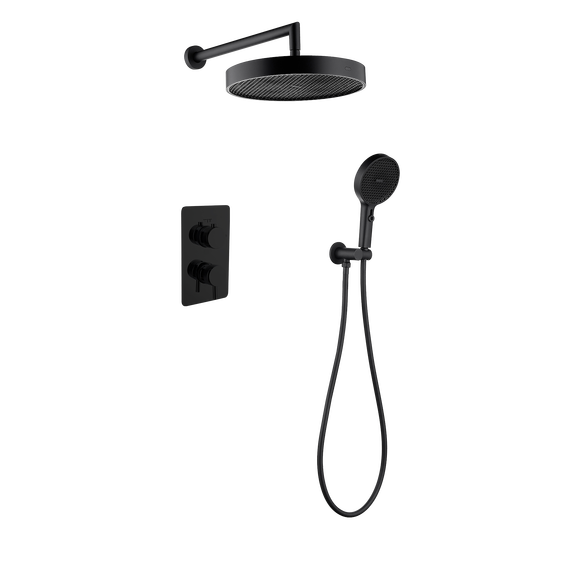 Душевая система для душа Boheme Cell 427-B + 135-2-B (со скрытой частью) чёрный - фото 