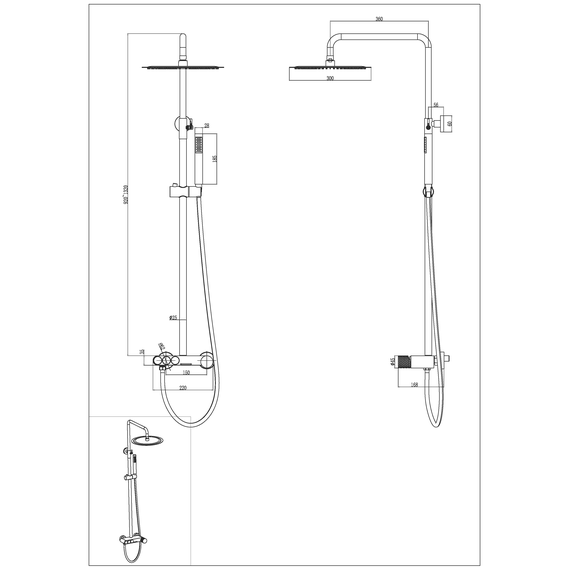 Душевая стойка Boheme Stick 128-SGM, графит глянцевый - фото 2