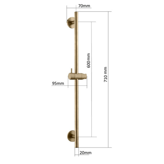 Душевая штанга Boheme Uno 70 см 420-NB никель - фото 2