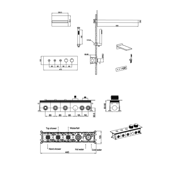Душевая система для душа с термостатом Boheme Fusion 131-MG, золото матовое - фото 2