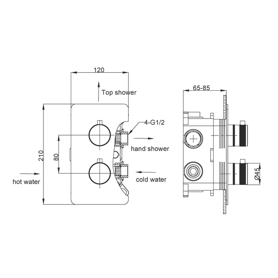 Душевая система для ванны с термостатом Boheme Cell 427-MG  + 134-3-MG + 625-MG (со скрытой частью) золото матовое - фото 2