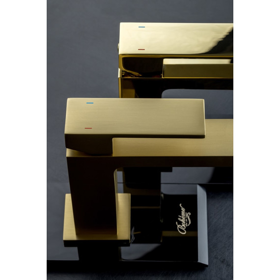 Смеситель для раковины Boheme Qubic 471-MG, золото матовое - фото 3