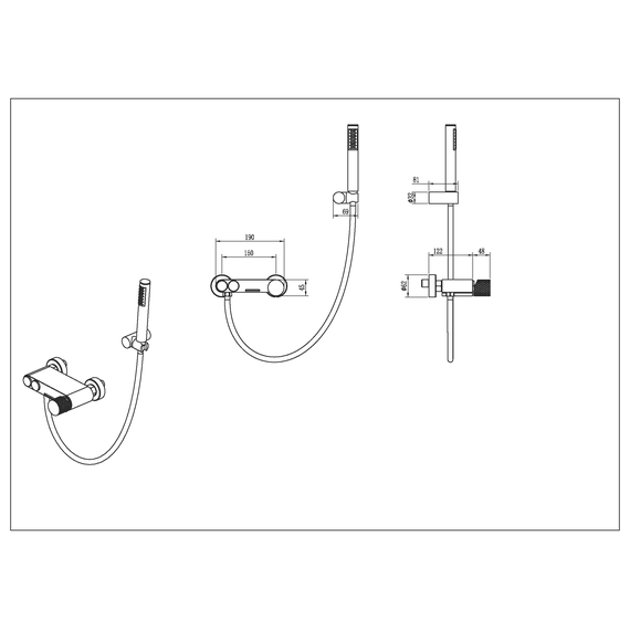 Смеситель для ванны Boheme Stick 123-SGM.2, графит глянцевый - фото 2