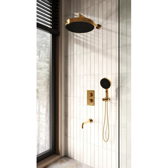 Душевая система для ванны с термостатом Boheme Cell 427-G  + 134-3-G + 625-G (со скрытой частью) золото - фото 2