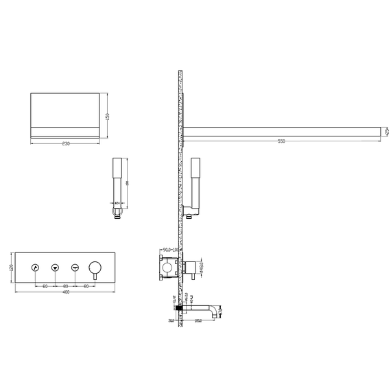 Душевая система для ванны Boheme Fusion 130-2-MW, белый матовый - фото 2