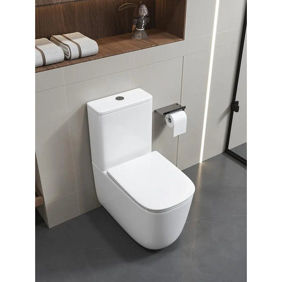 Унитаз-компакт безободковый Cerutti SPA Alvaro 11089 с тонкой крышкой микролифт (система смыва Торнадо) - фото 5