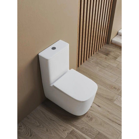 Унитаз-компакт безободковый Cerutti SPA Alvaro 11089 с тонкой крышкой микролифт (система смыва Торнадо) - фото 6