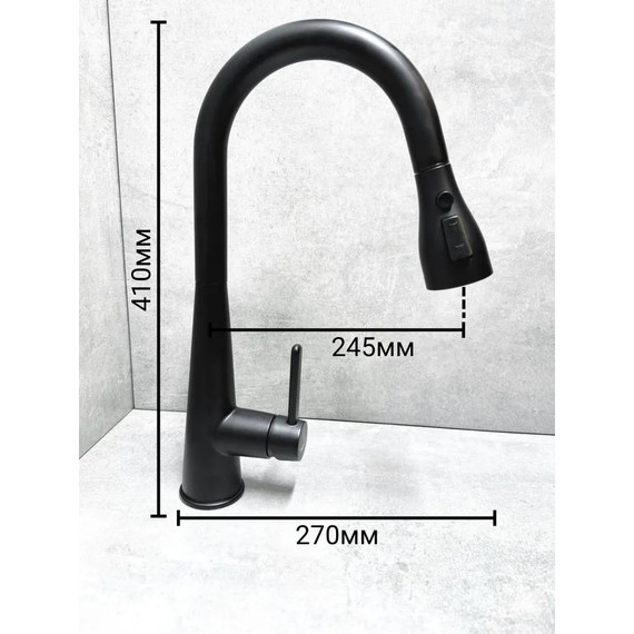 Смеситель для кухни BELZ B74816-7, черный - фото 3