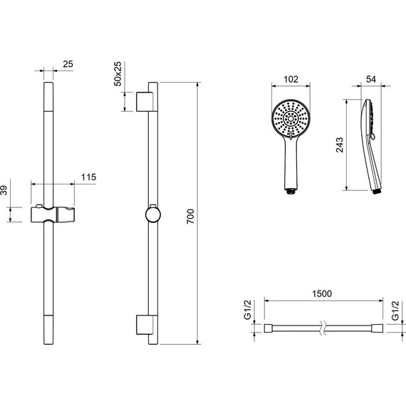 Набор смесителей 3 в 1 для душа Aquatek Ника AQ1831CR - фото 11