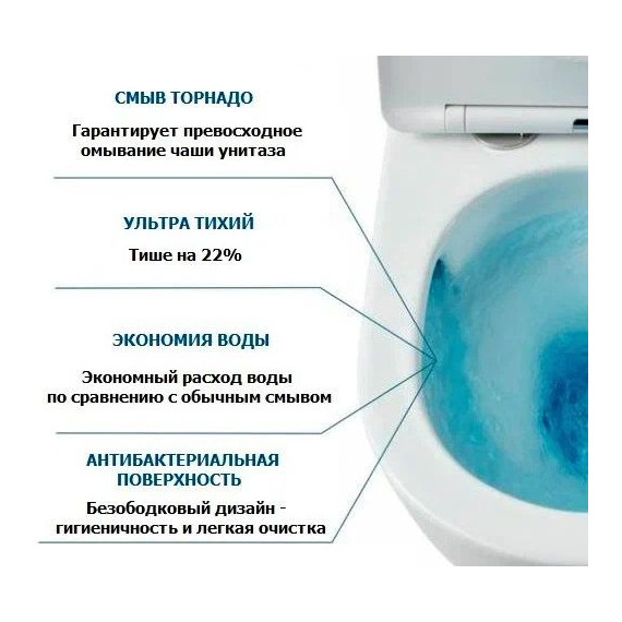 Унитаз-компакт безободковый Cerutti SPA Vince 10373 с тонкой крышкой микролифт (система смыва Торнадо) - фото 5