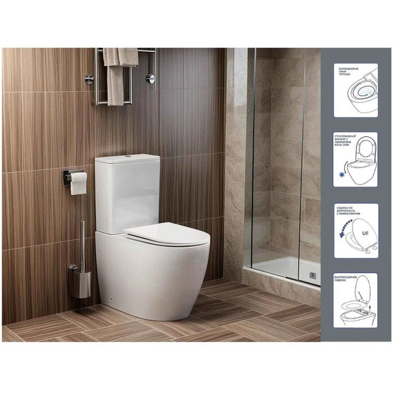 Унитаз-компакт безободковый Cerutti SPA Vince 10373 с тонкой крышкой микролифт (система смыва Торнадо) - фото 3