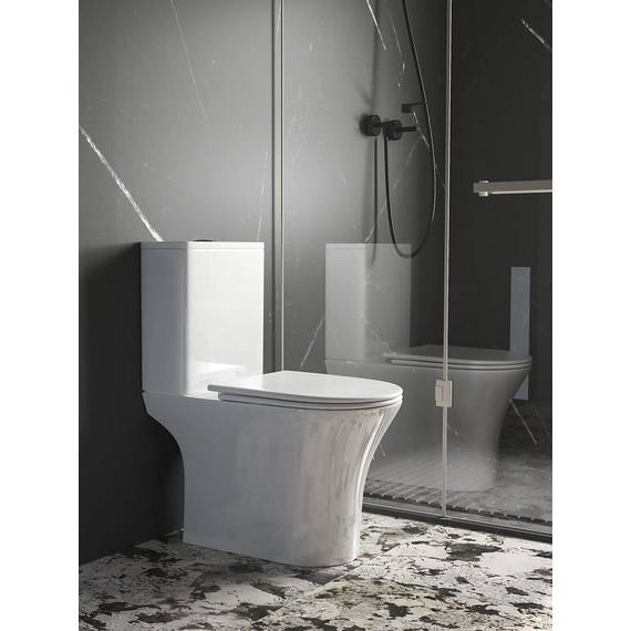 Унитаз-компакт безободковый Cerutti SPA Bernina 11133 с тонкой крышкой микролифт (система смыва Торнадо) - фото 4