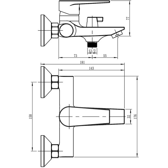 Смеситель для ванны Loranto Sofia LR30273001 - фото 7